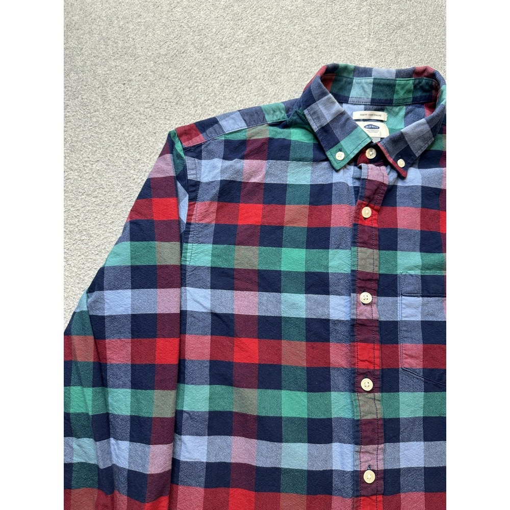 Old Navy Shirt Mens Medium Long Sleeve Plaid Slim Fit Oxford Button Down - Picture 4 of 14